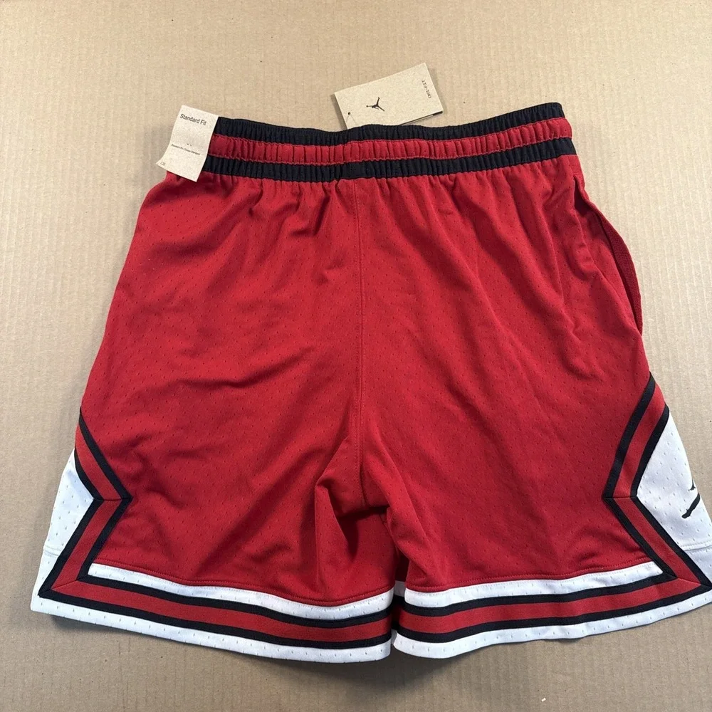 *NEW* Men‎ NIKE Jordan Sports Dri-Fit Mesh Diamond Shorts Gym Red (HF9910 687)👍